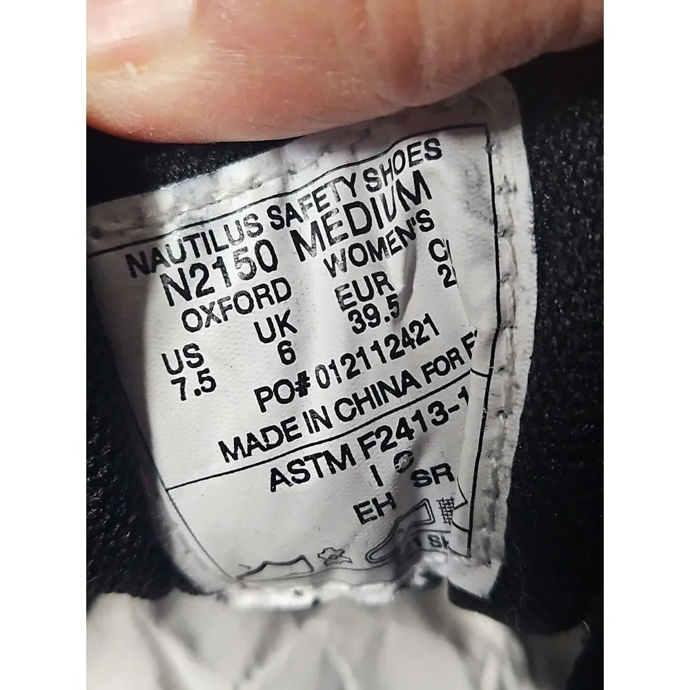 Nautilus Safety Footwear N2150 OXFORD laced Black‎ 7.5 B (M)